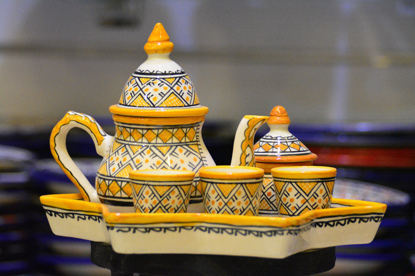 Zestaw do serwowania herbaty/kawy Fes-yellow (gwiazda)