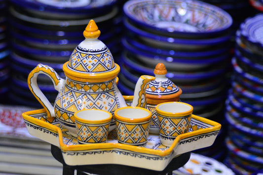 Zestaw do serwowania herbaty/kawy Fes-yellow (gwiazda)