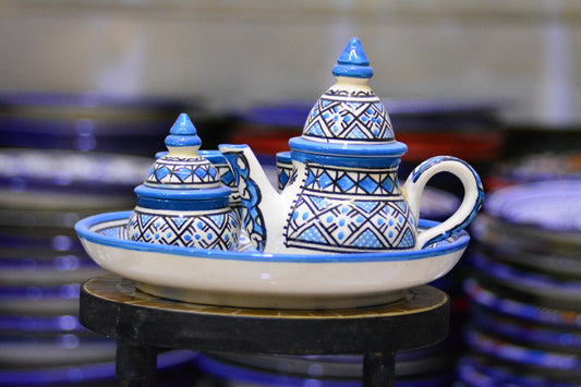 Zestaw do serwowania herbaty/kawy Fes-blue (2 kubki)