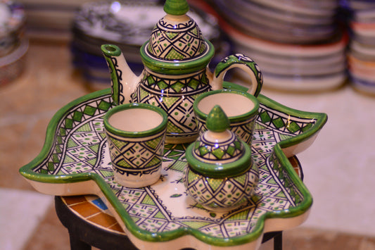 Zestaw do serwowania herbaty/kawy - Fes green hand