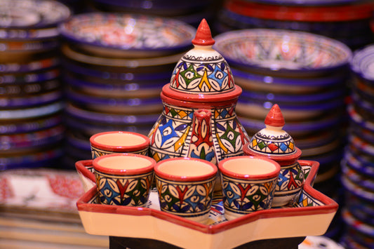 Zestaw do serwowania herbaty/kawy - red (gwiazda)